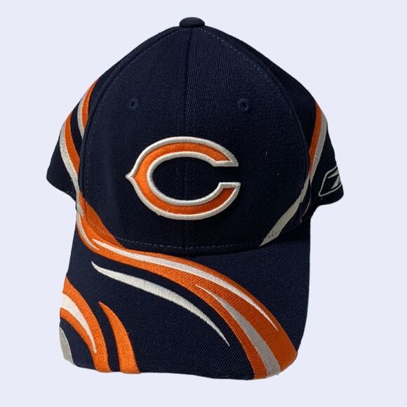 Chicago Bears NFL Baseball Hat Wrap Around Coloring Rare Navy Blue Reebok - Picture 1 of 7